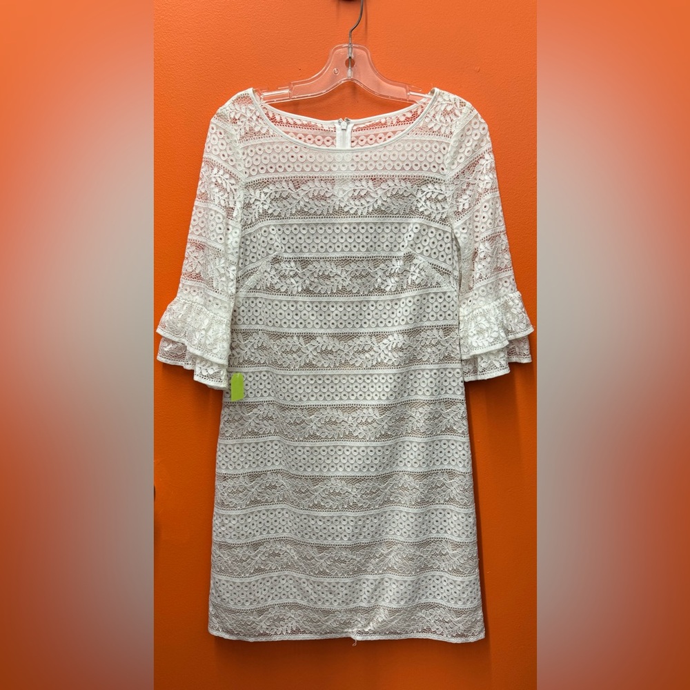 JessicaHoward Womens Lace Shift with Double Ruffle